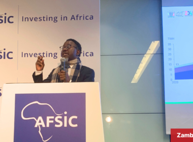 Chimuka Ketani of the Zambia Development-Agency presenting at AFSIC 2024 in London